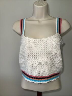 NWT Blue Rain by Francesca's (Small) Brand New Cream Crochet Cropped Tank